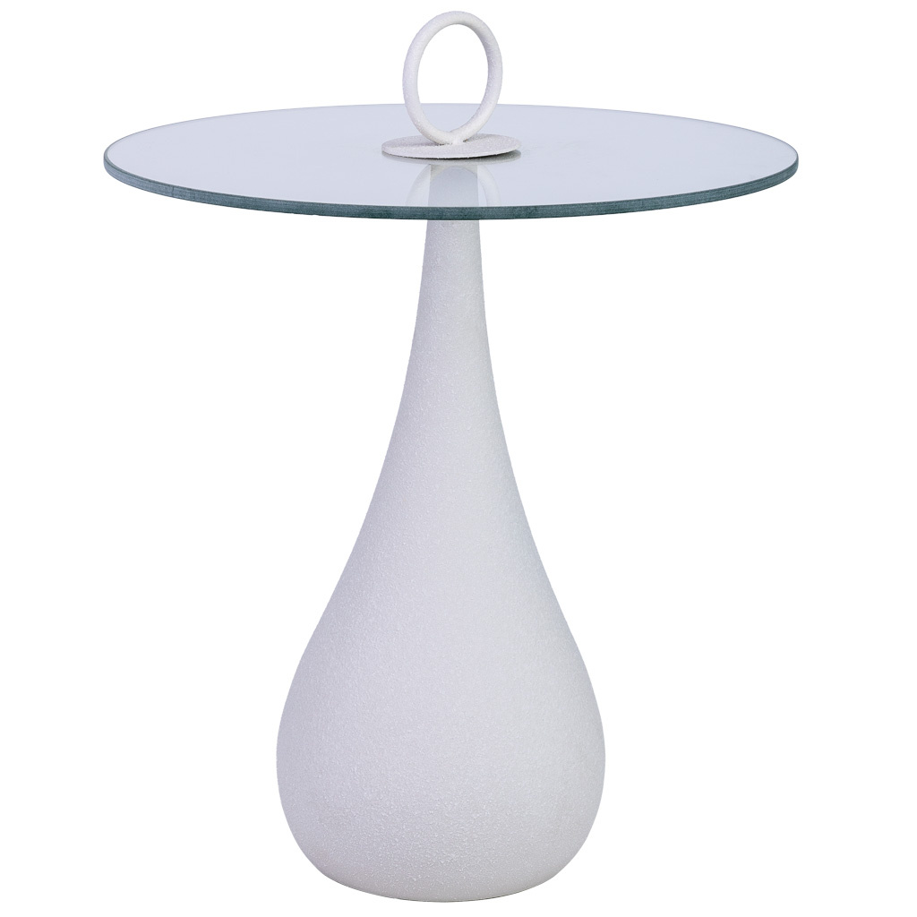 Mesa de apoio em metal e vidro 40x40x42,5/51h cm