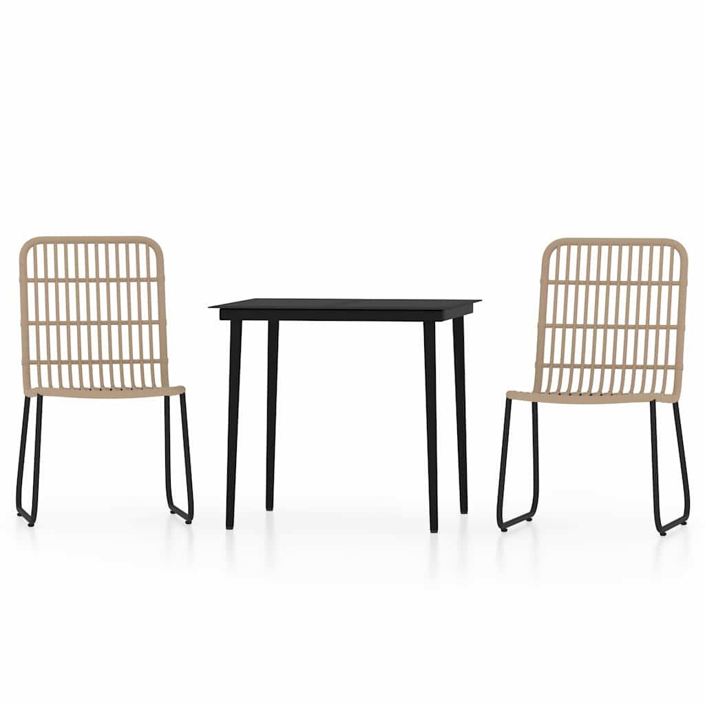 vidaXL juego de comedor para jardín 3 piezas color roble
