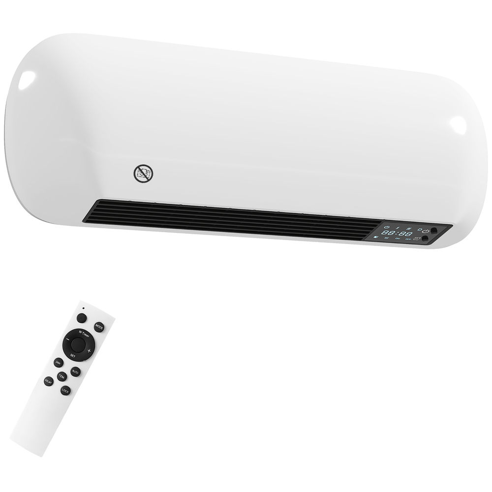 Aquecedor elétrico de parede 50x19x14 cm pp, pa color blanco Homcom
