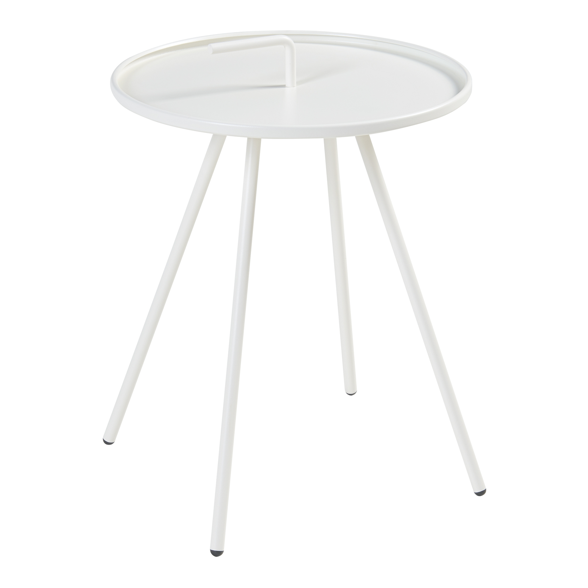 Mesa de terraço fosen redonda com pega em aço - branco [en.casa]