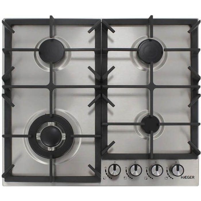 Placa de cozimento a gás - hAEGer - pg-4gi.005a - 4 queimadores + 1 wok - 6