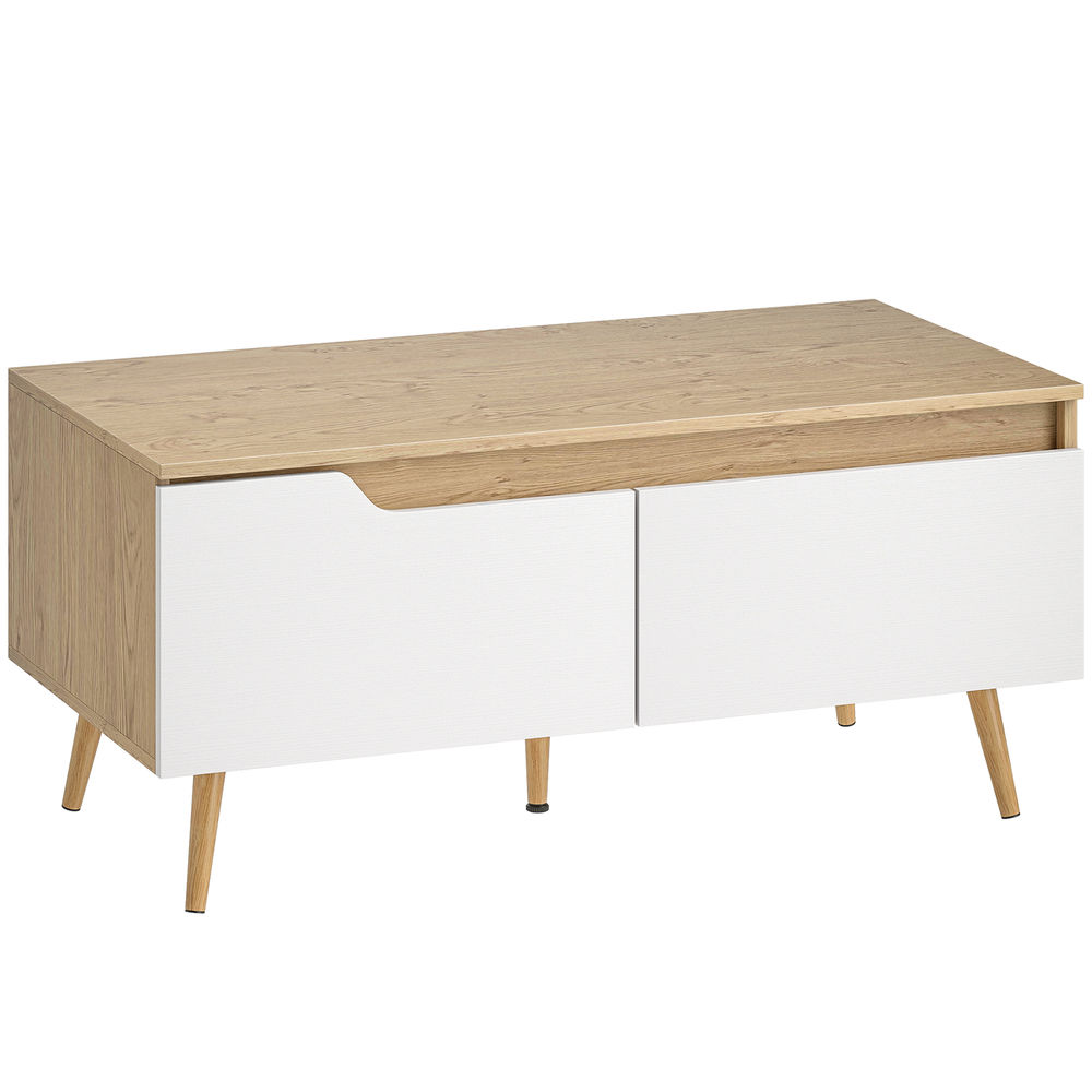 Mesa de centro 100x50x46 cm color marrón Homcom, casa - mesas