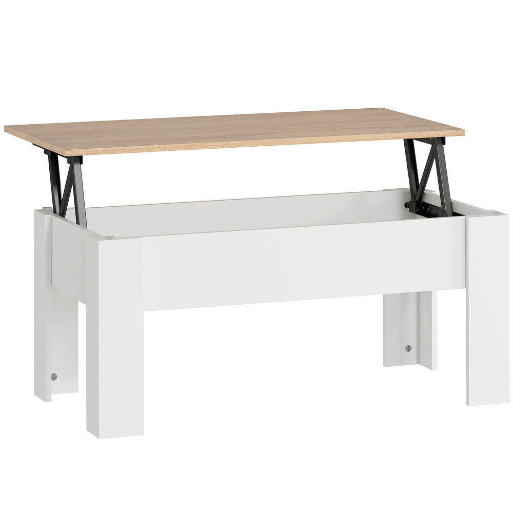 Mesa de centro 100x50x45-58,5 cm bicolor Homcom, casa - mesas