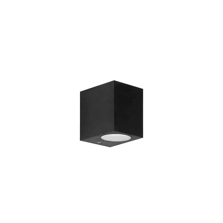 Luminária de parede kubo one emission exterior 7 w gu10 preto