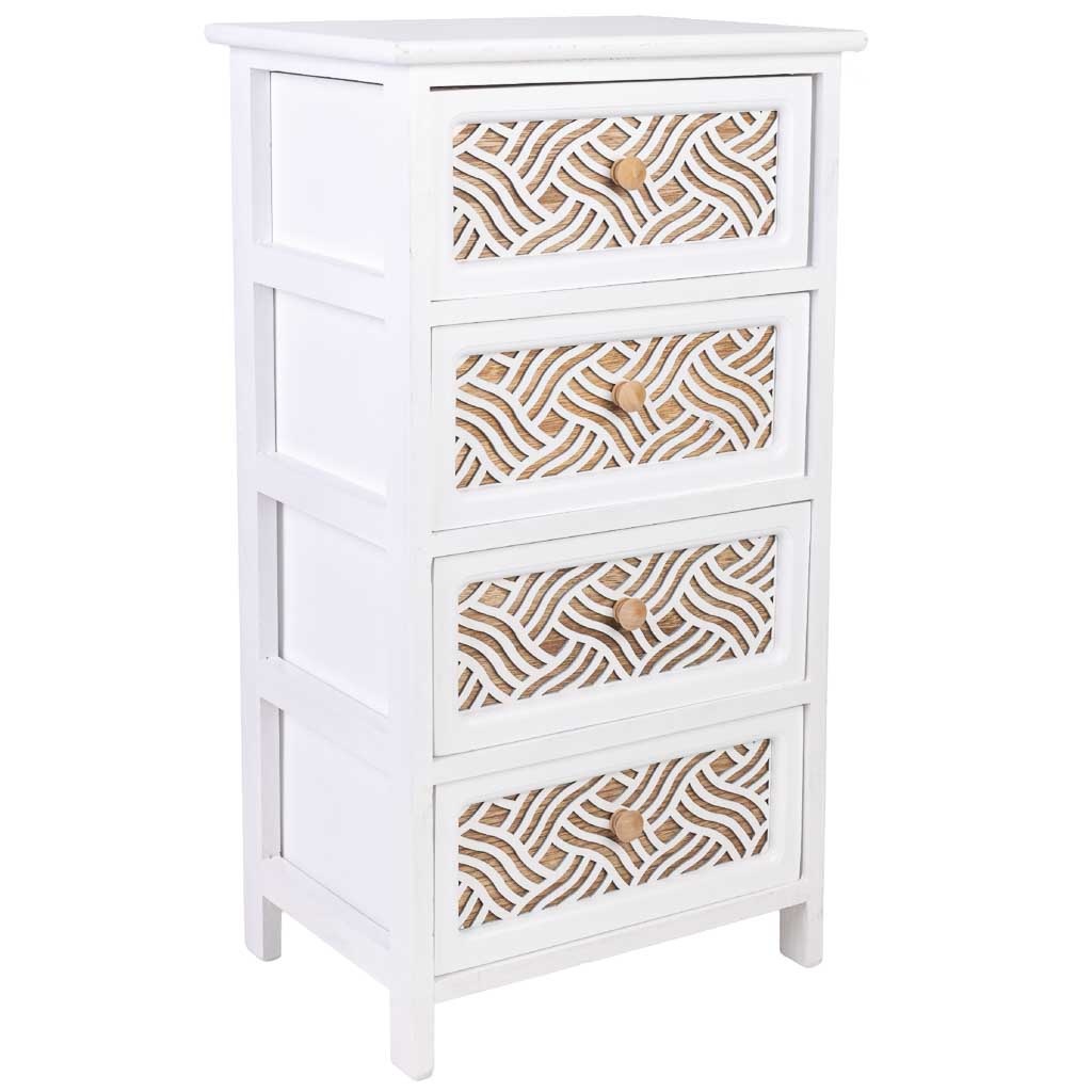 Cômoda de madeira branca 40x29x73h cm