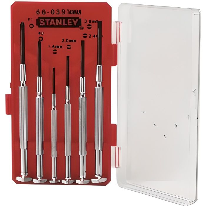 Chave de fenda de relojoeiro stanley - 1-66-039 - conjunto de 6 peças