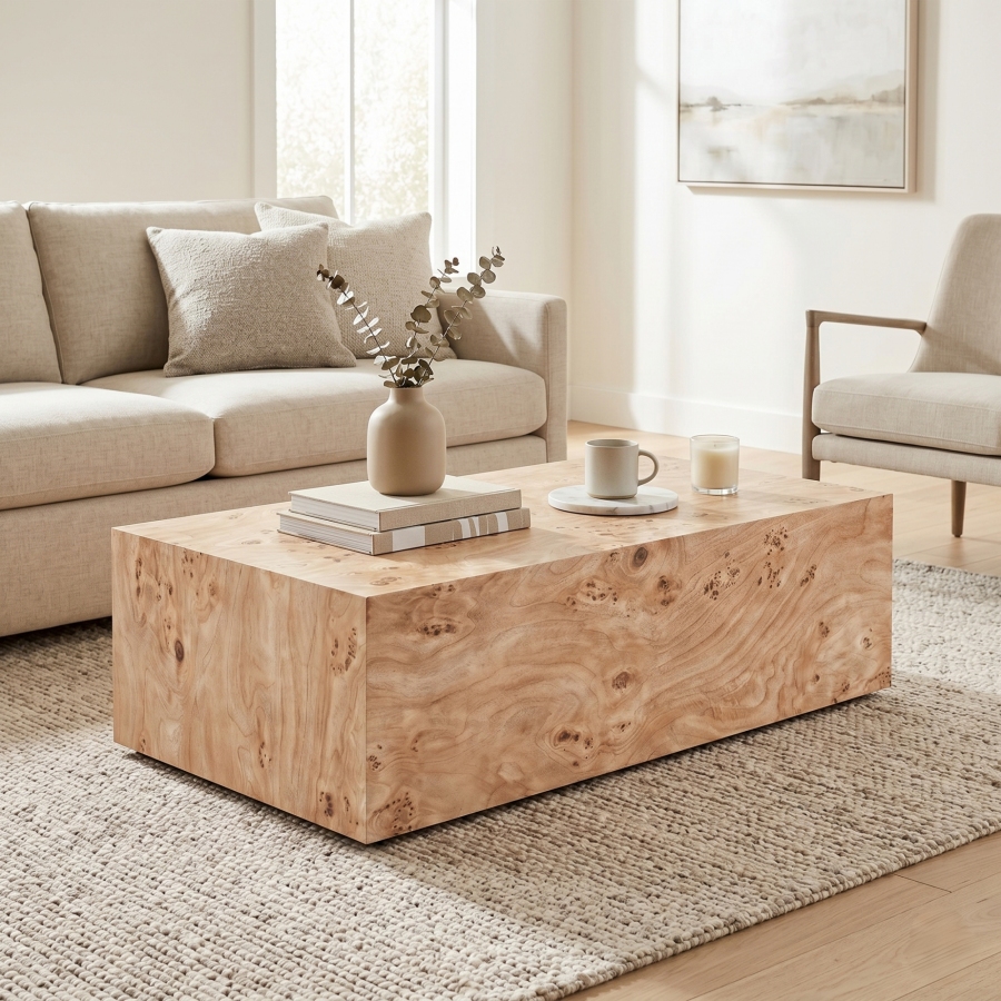 Mesa de centro minimalista madeira 45x100x50cm