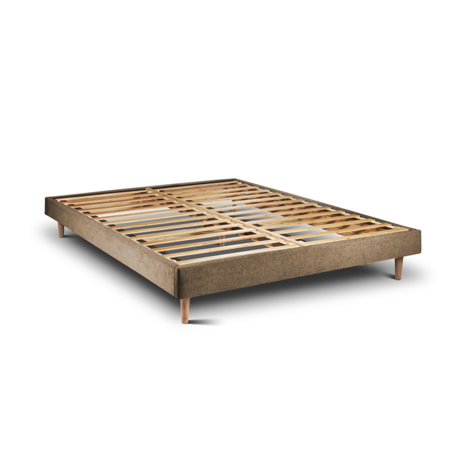 Estrutura de cama tribu taupe 200 x 160 cm altura 30 cm indream