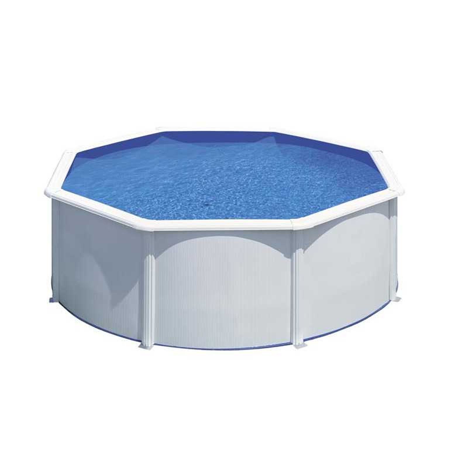 Gre fidji piscina redonda de aço 240x120 cm escada com plataforma e pu