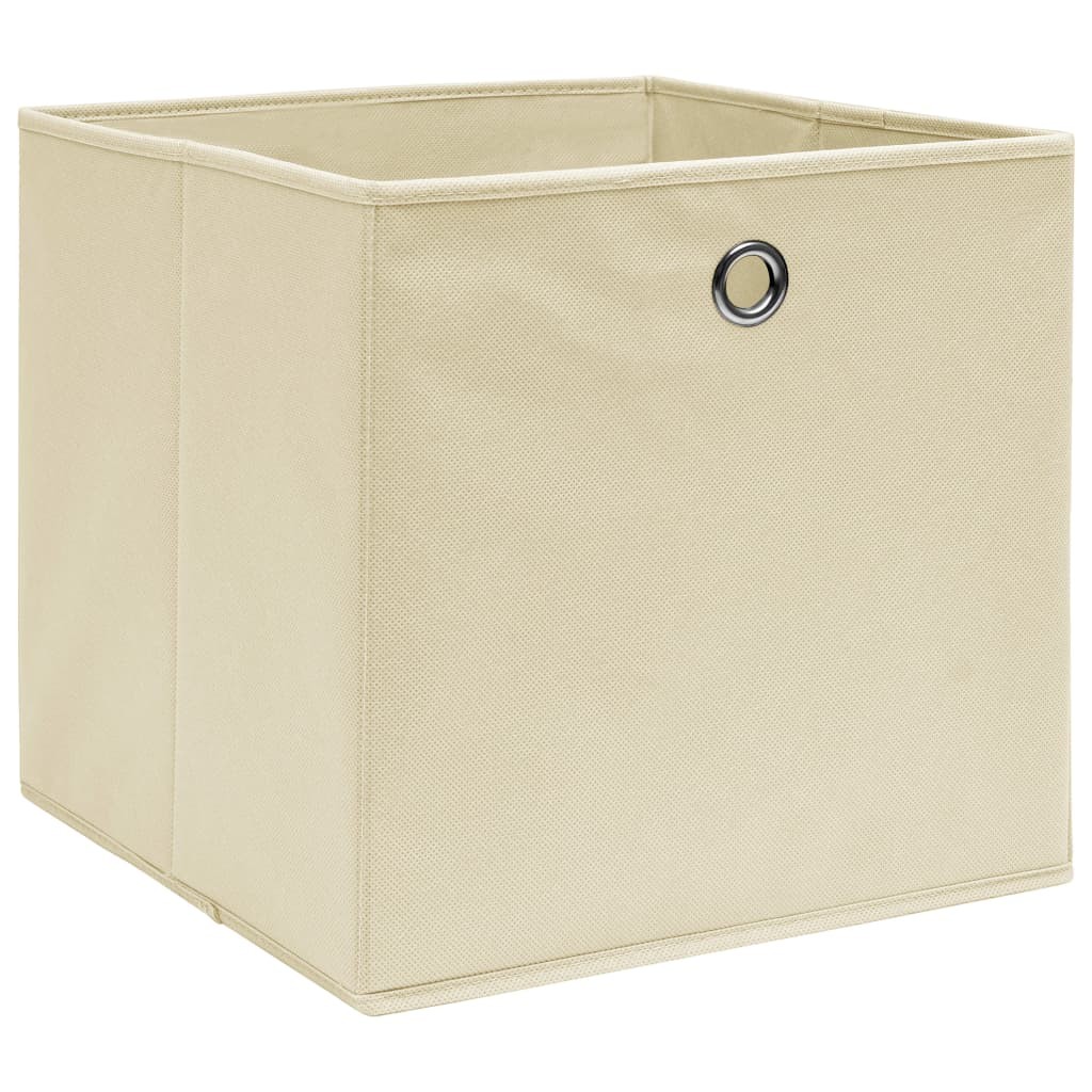 Caixas de arrumação 4 pcs 32x32x32 cm tecido creme