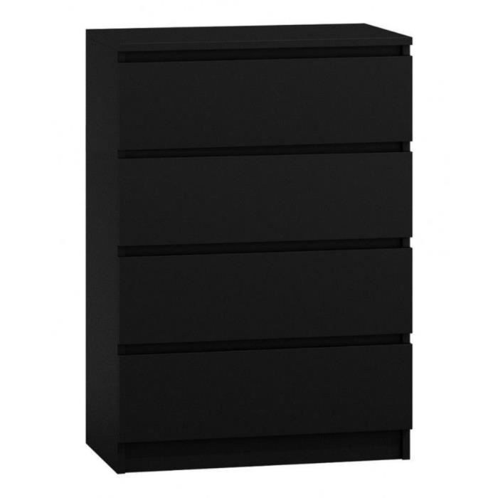 Cómoda com 4 gavetas - preto - 70x39 cm