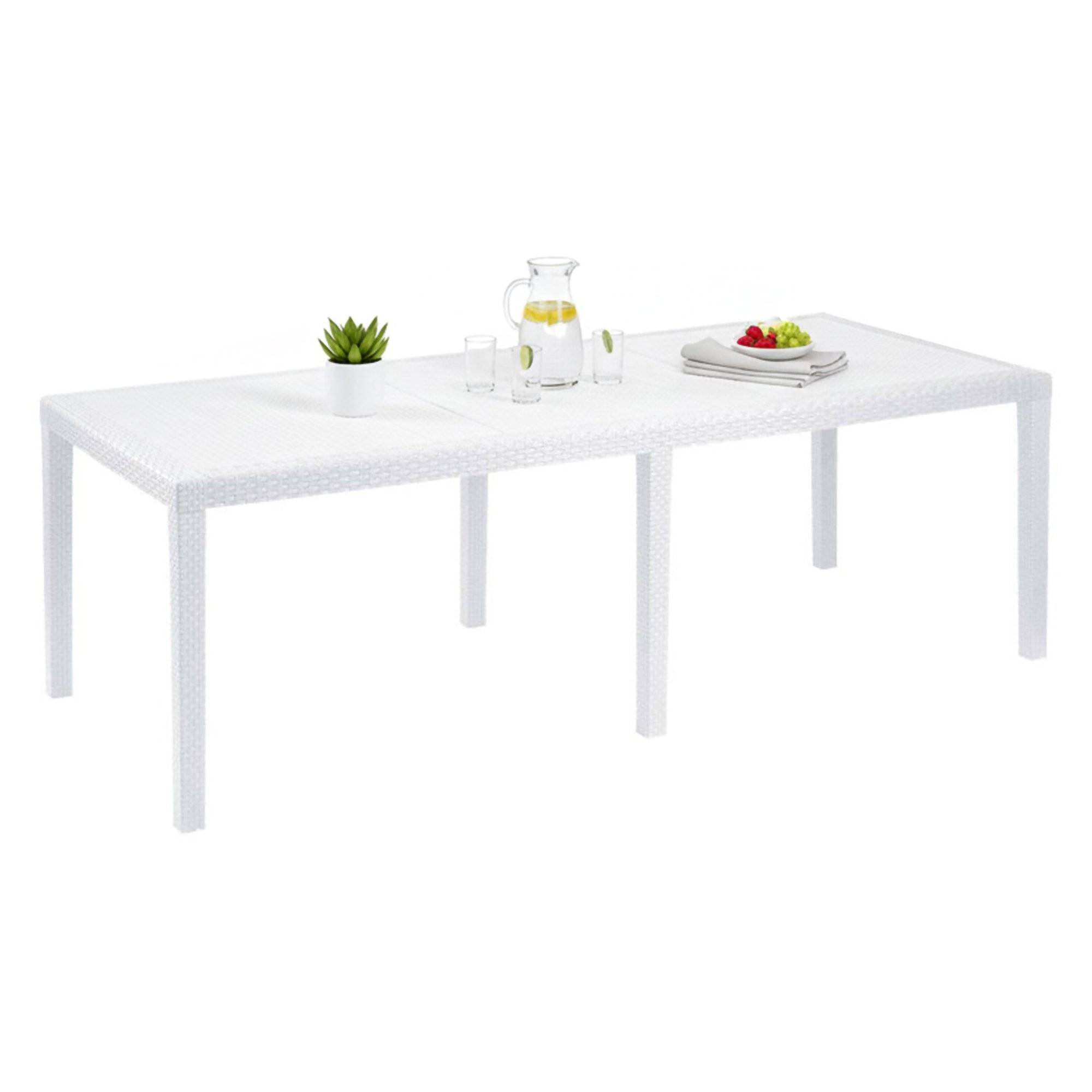 Mesa para exterior abbaviva, extensão central, branco