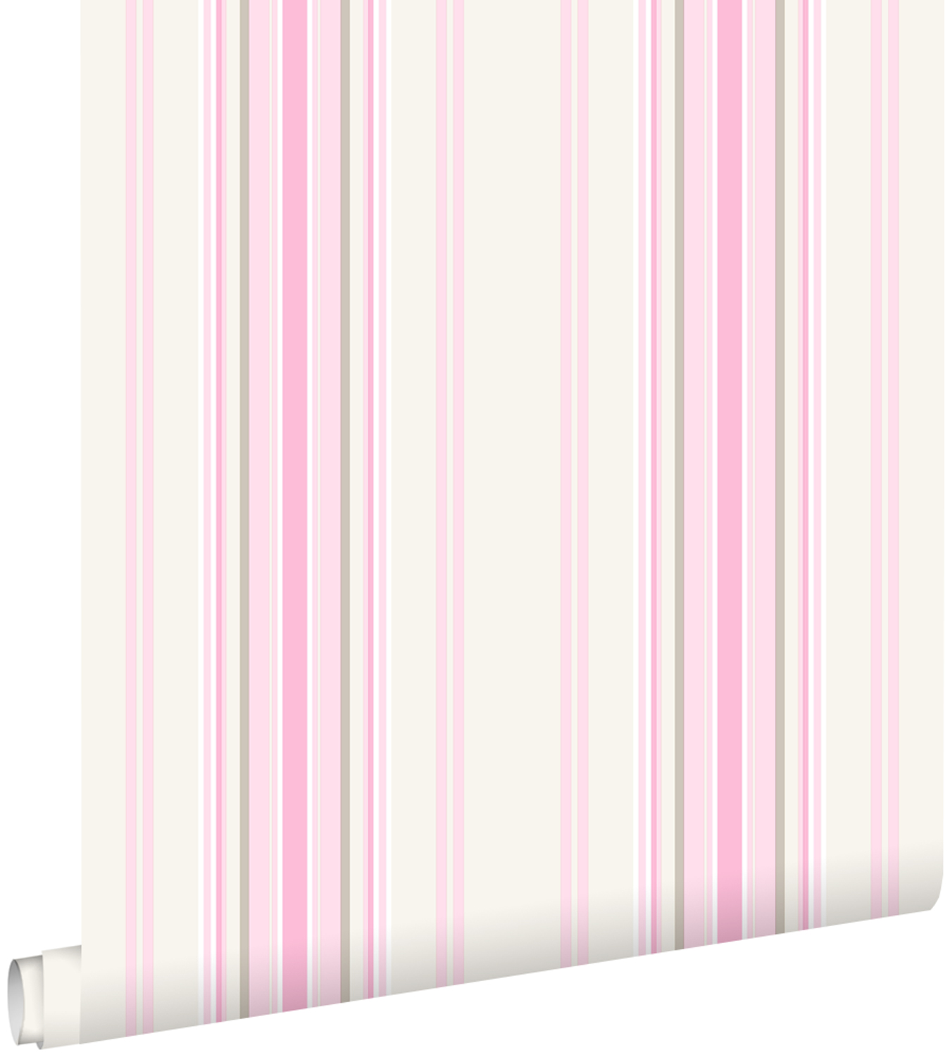 Estahome papel de parede riscas rosa claroebege 53 cm x 10.05 m