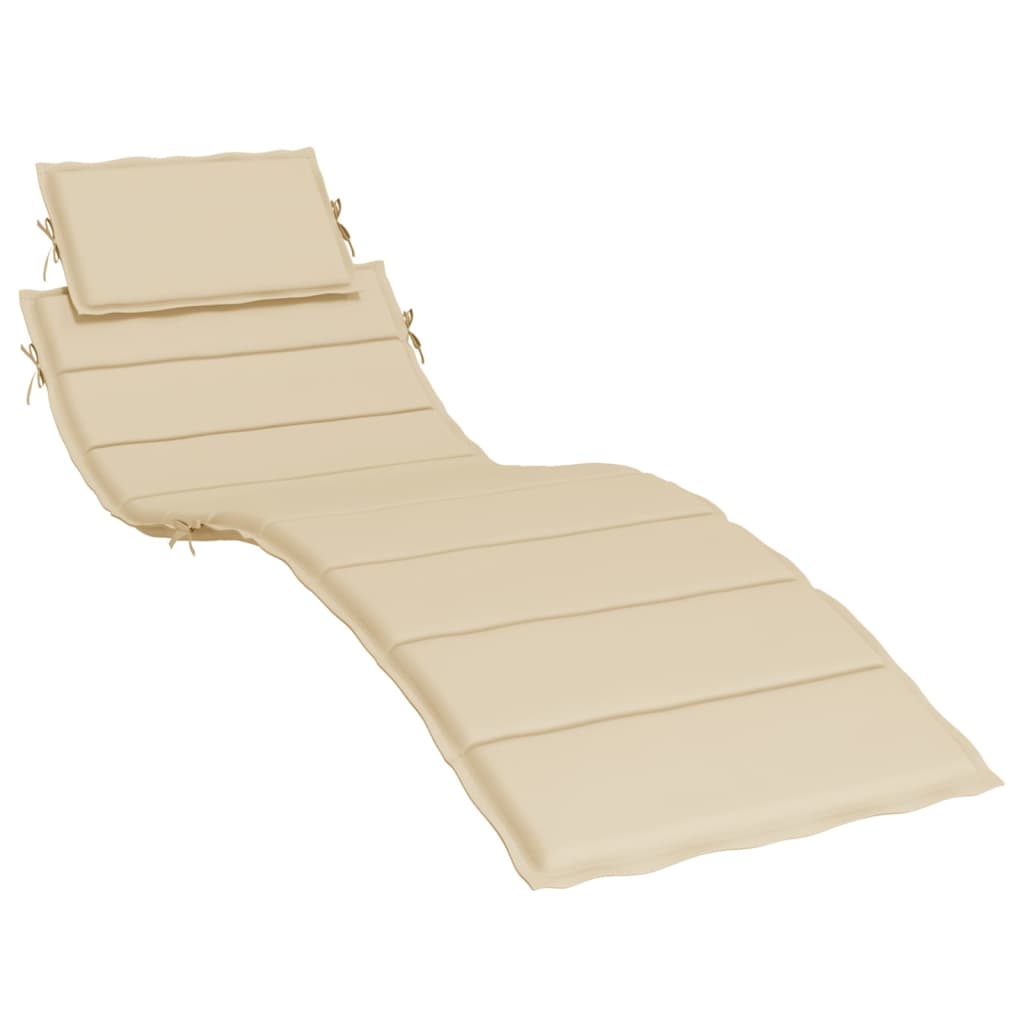 vidaXL cojín de tumbona de tela oxford beige 186x58x4 cm