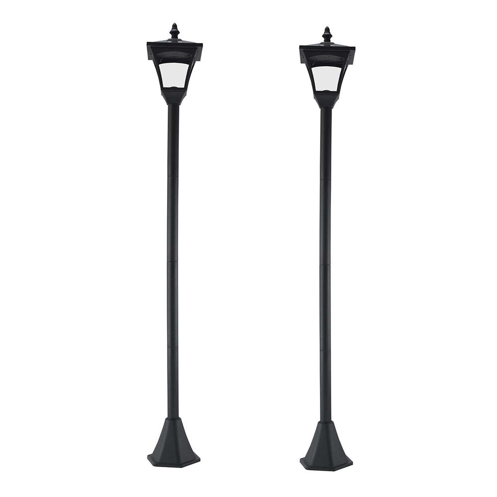 Conjunto de 2 candeeiros solare 15x15x120 cm plastico Outsunny