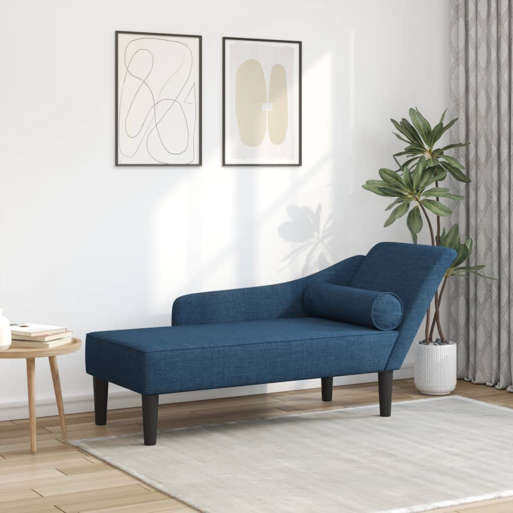 Chaise lounge com almofadões tecido azul wf716591