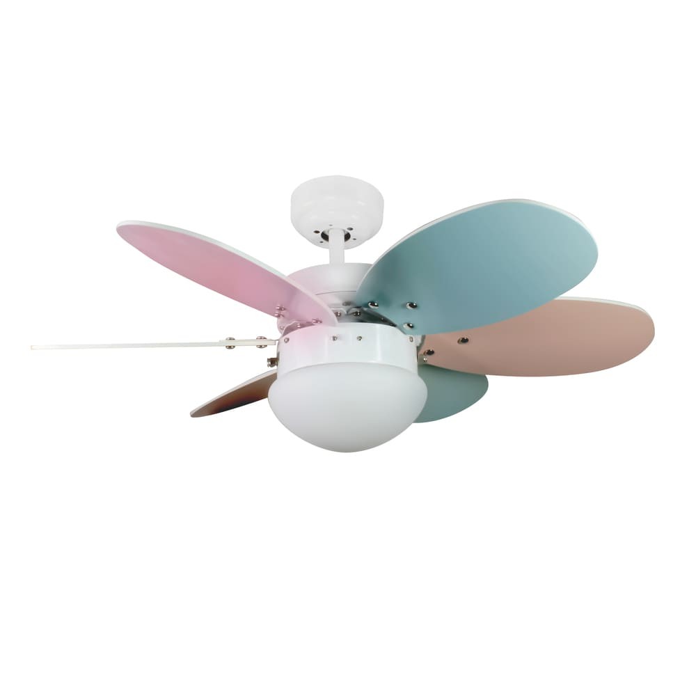 Ventoinha de teto com luz tauro com lâminas multicoloridas 1xE27 ø76