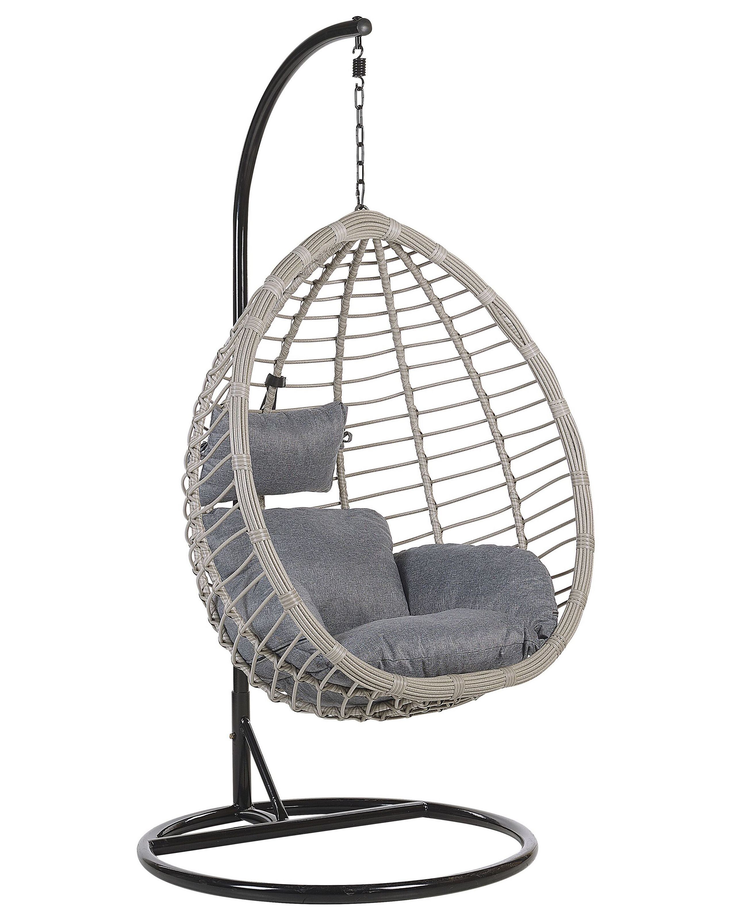 Cadeira suspensa com suporte tollo rattan sintético cinzento