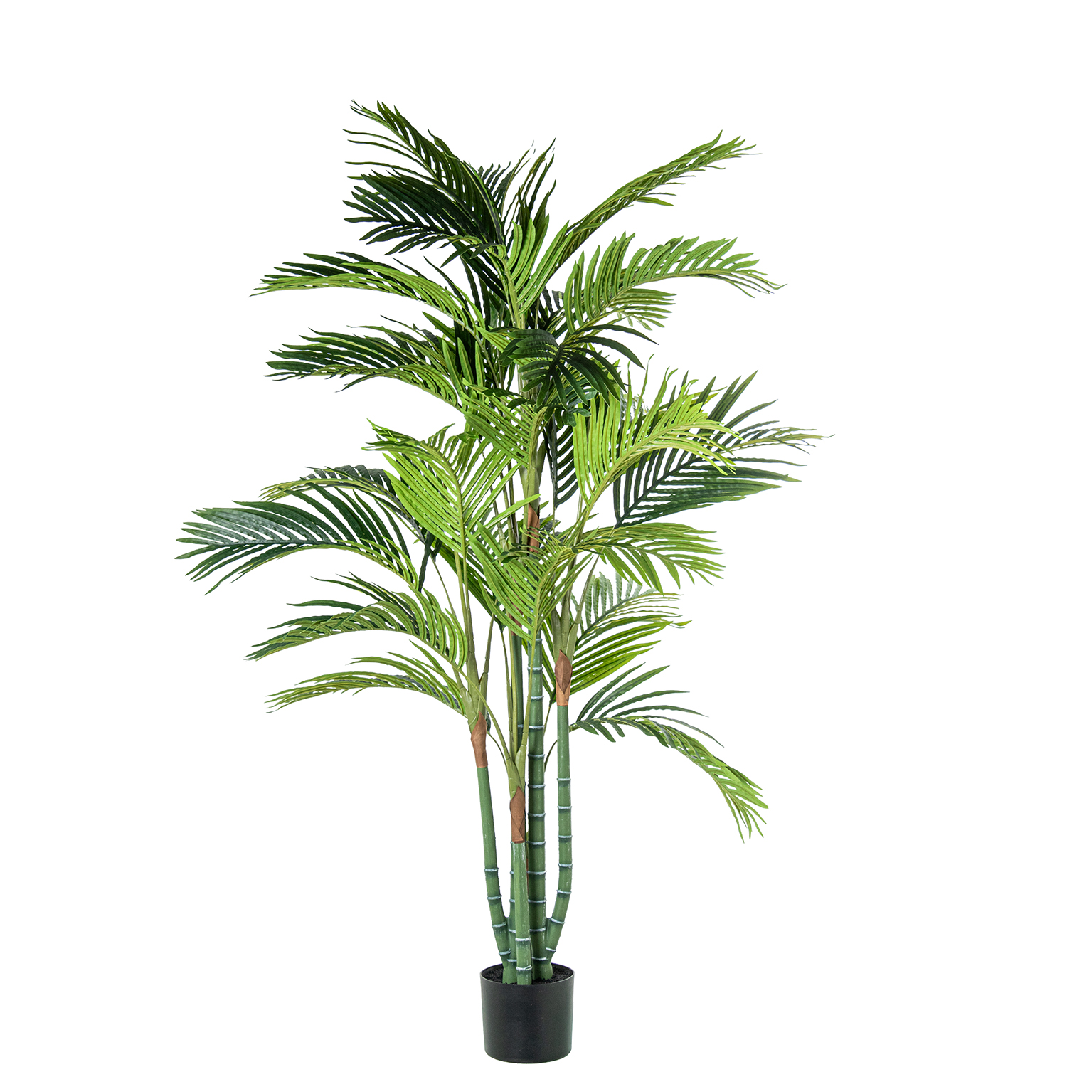 Palmeira artificial de bambu, 180 cm, 6 troncos, 26 folhas
