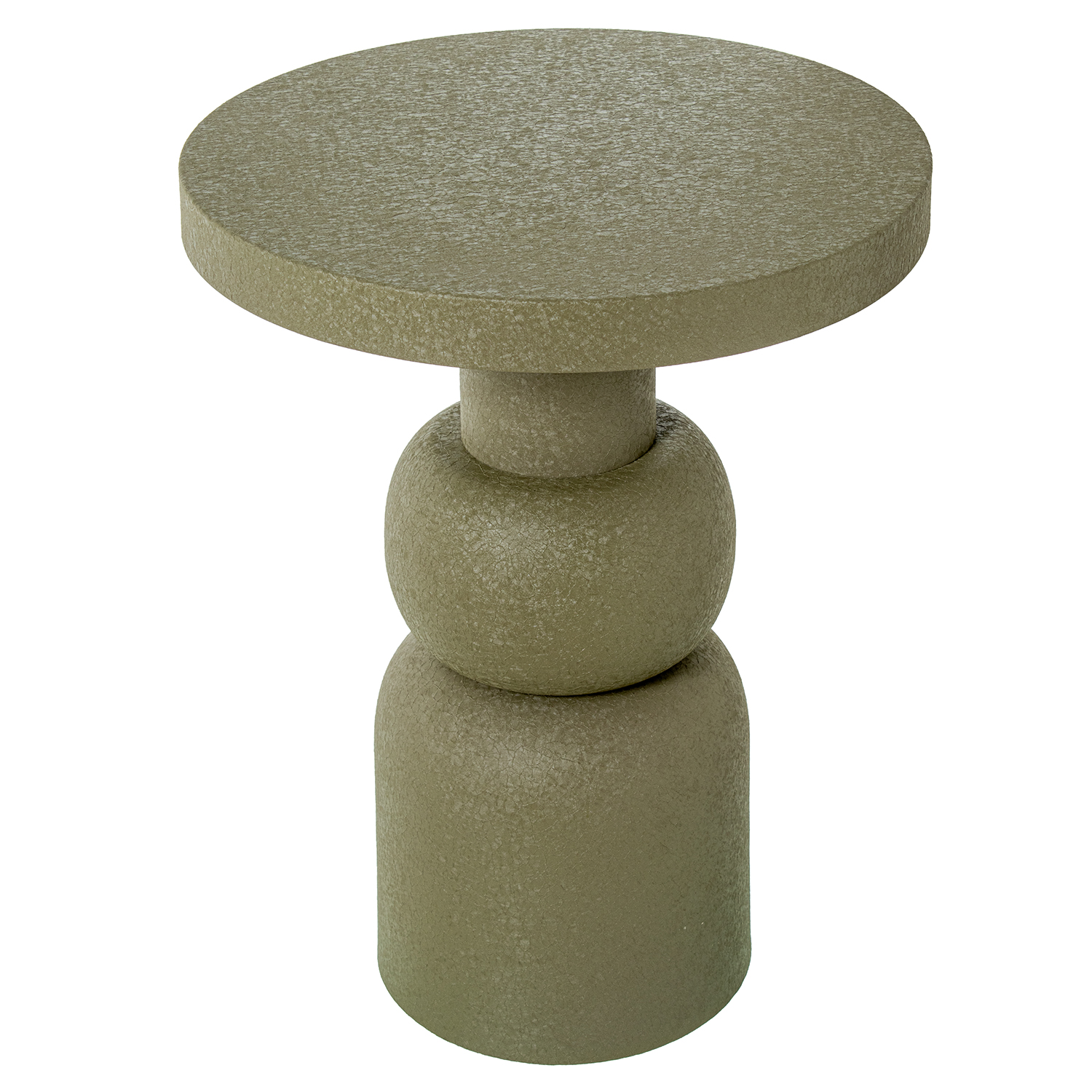 Mesa de metal com acabamento verde fosco