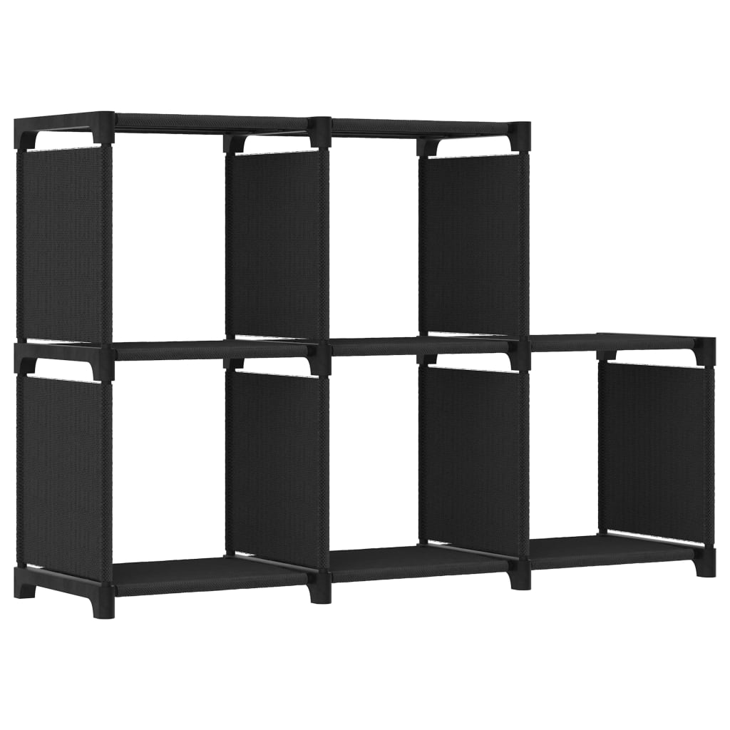 vidaXL estantería de 5 cubos de tela negra 103x30x72,5 cm
