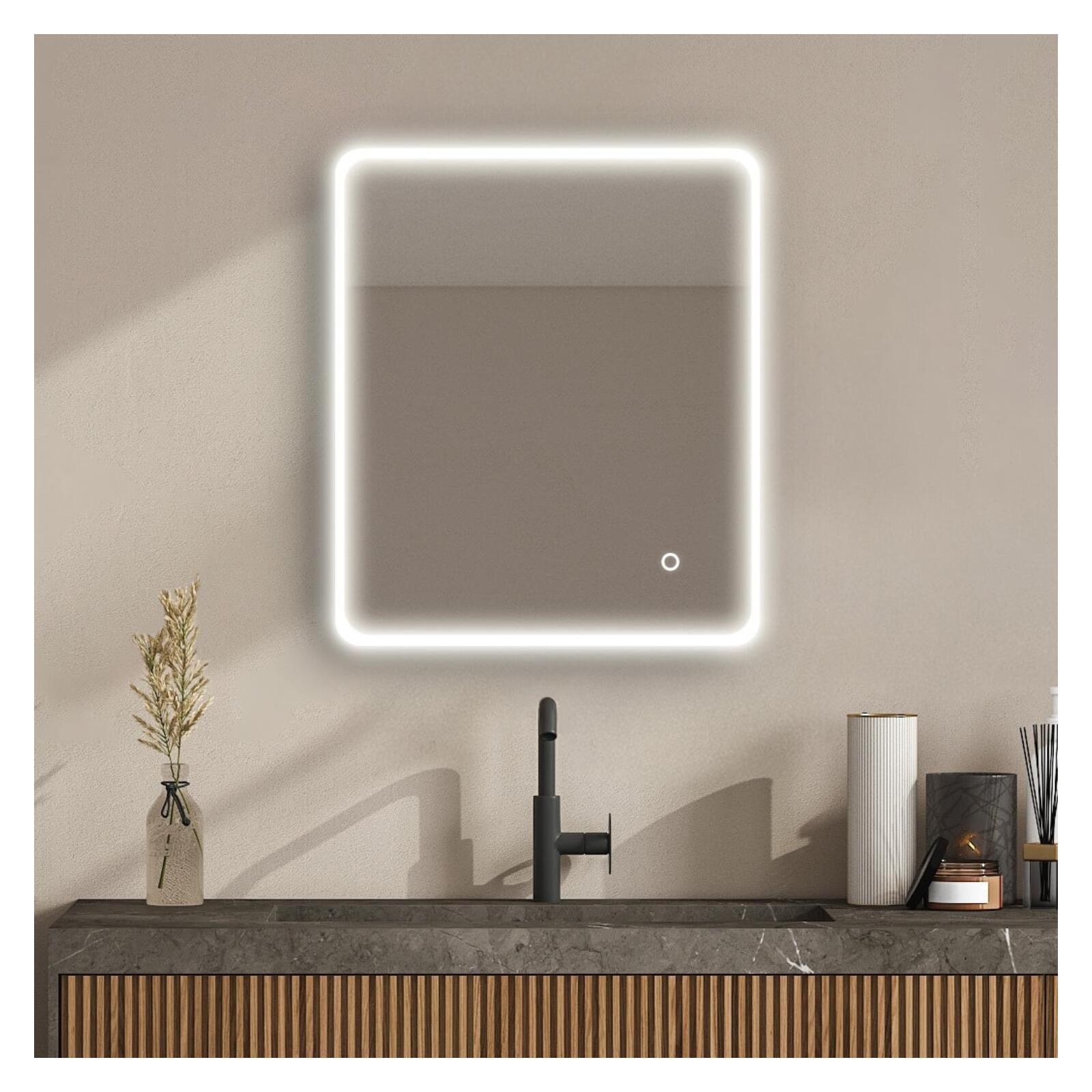 Espelho LED retangular l60/80/90/120cm com retroiluminação miralux