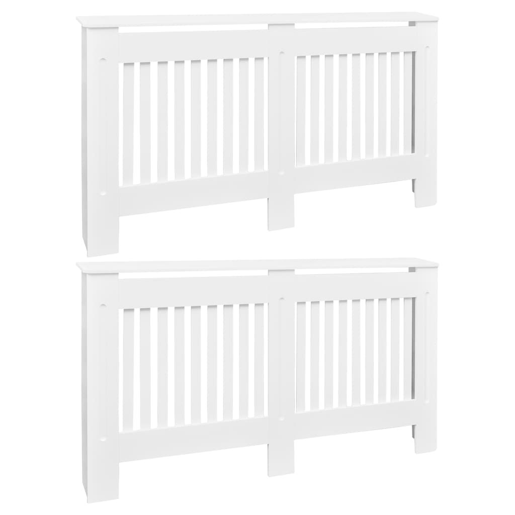 vidaXL coberturas de radiador 2 pcs mdf 152 cm branco