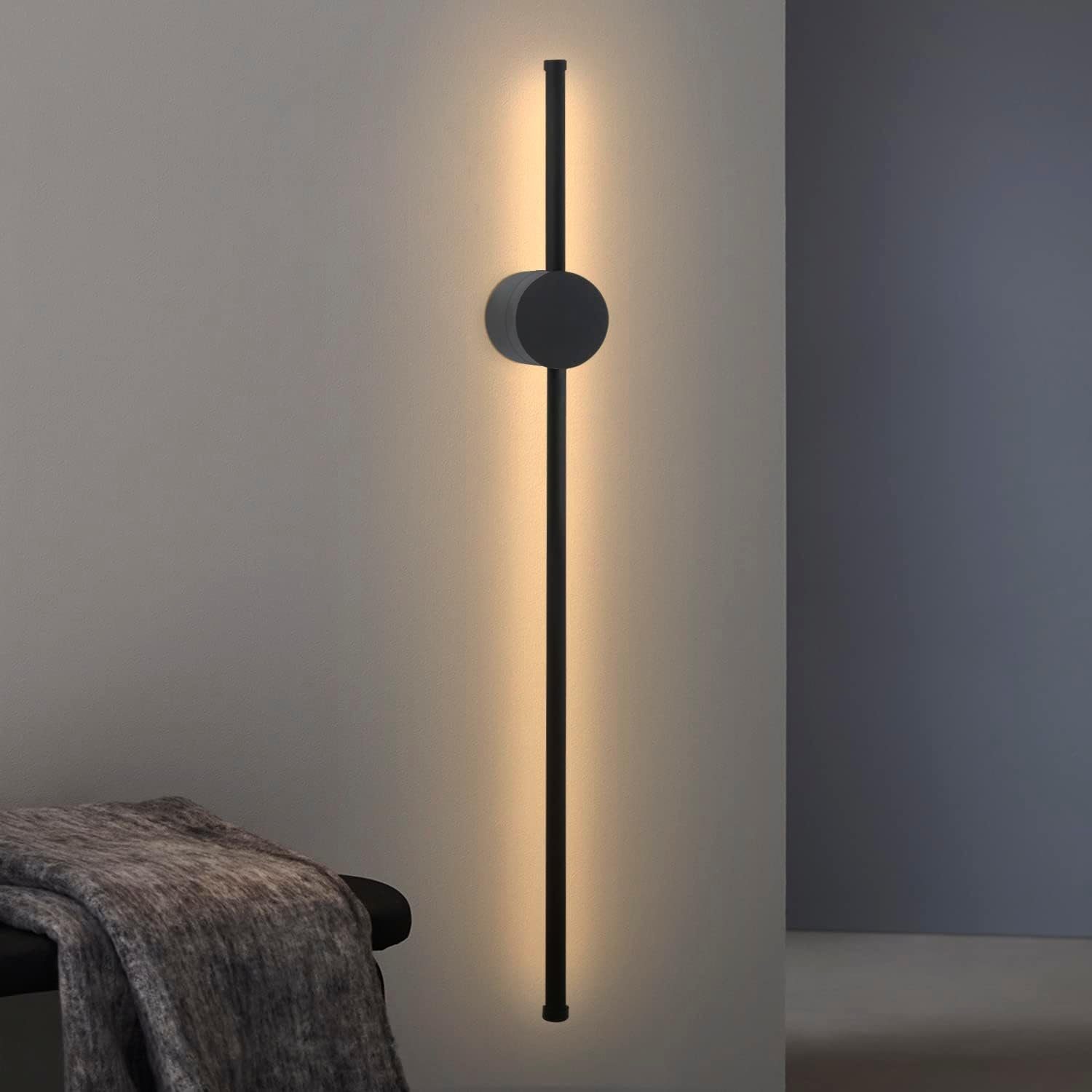 Nettlife aplique parede LED preto 60x10