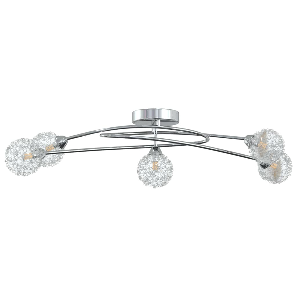 Luminária de teto vidaxl com cúpulas de arame e 5 lâmpadas LED g9