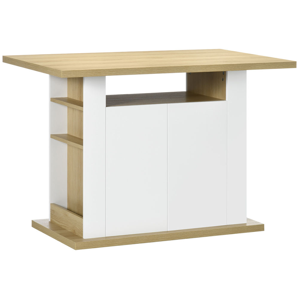 Ilha de cozinha 110x70x75,5 cm bicolor Homcom, casa - cozinha