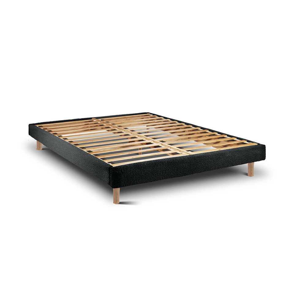 Estrutura de cama ascot black 200 x 160 cm altura 30 cm indream