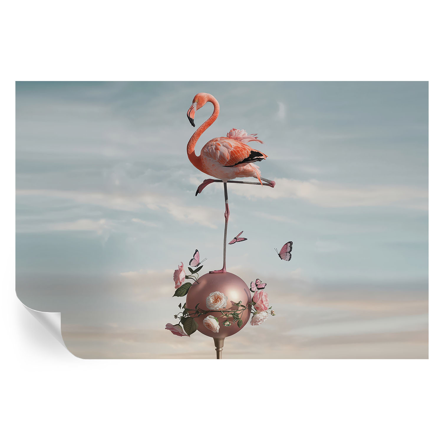 Papel de parede vinílico flamingo elegante 104x152 tulup