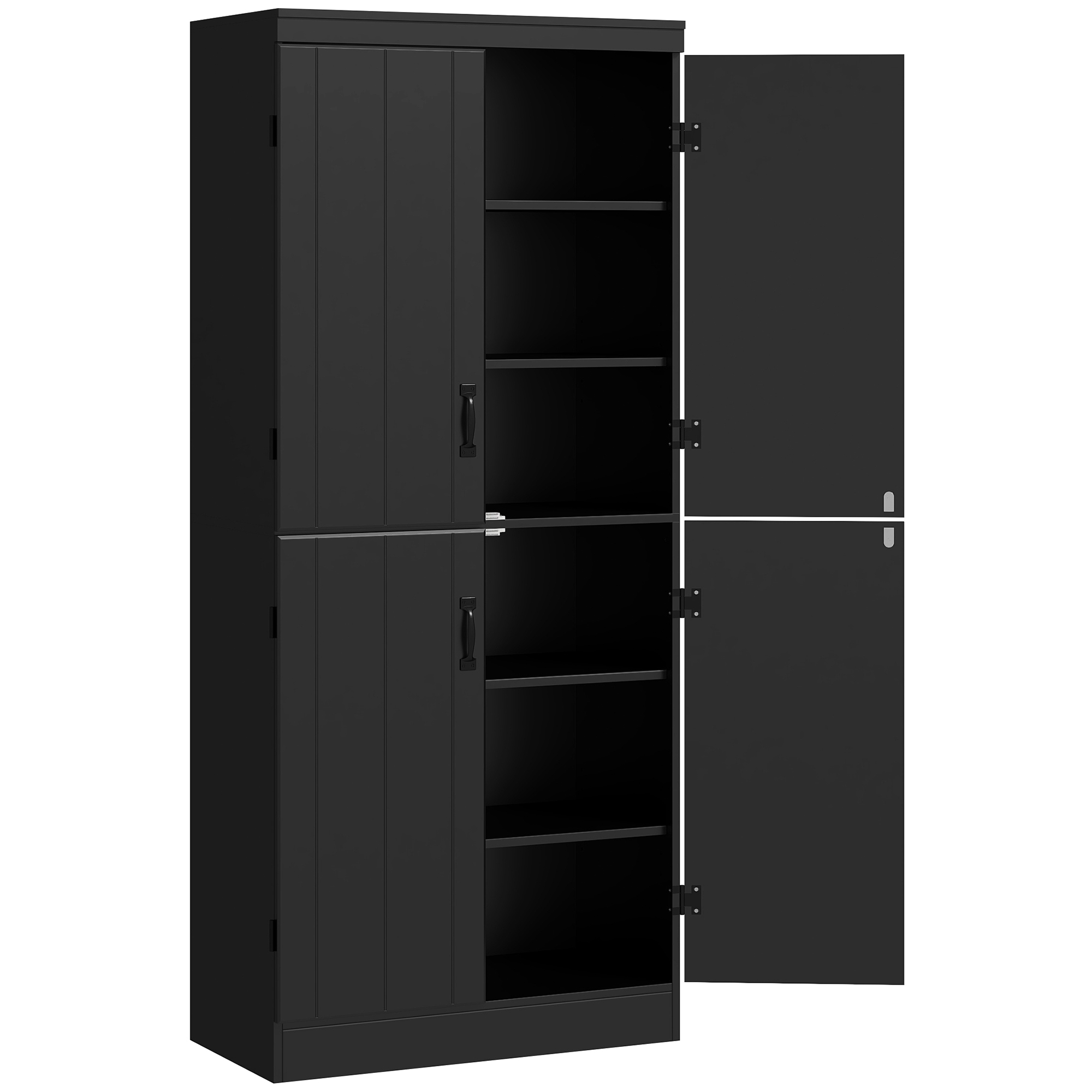 Aparador para sala de estar em mdf preto 76x40x176,7 cm