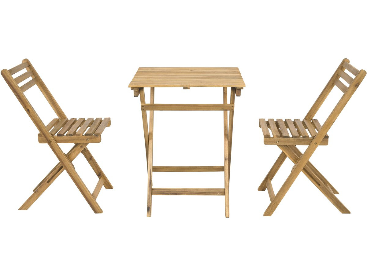Conjunto de mesa e cadeiras de jardim em madeira "aldo" - 2 lugares - casta