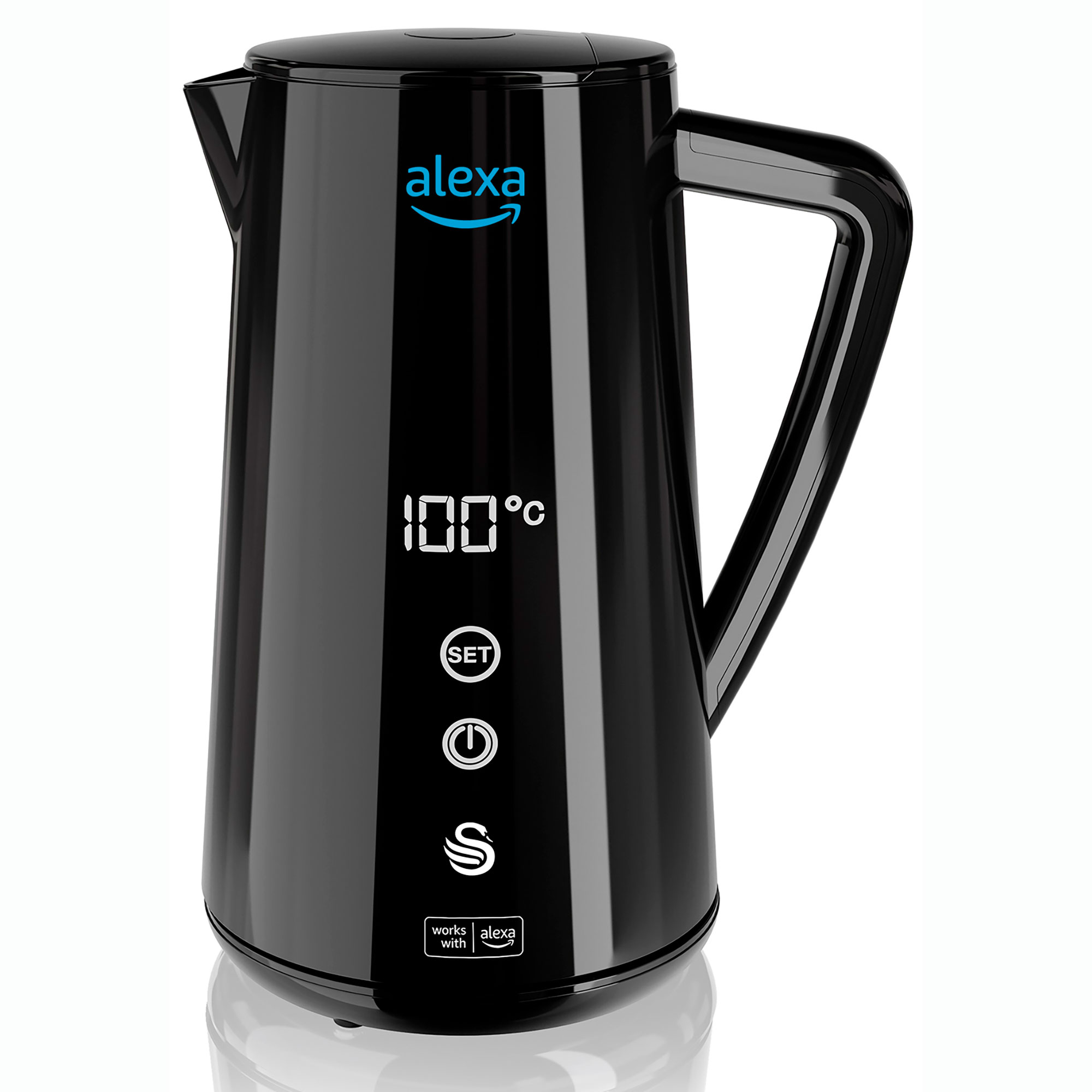 Alexa chaleira eléctrica de água inteligente swan sk14650blkneu preto 1800