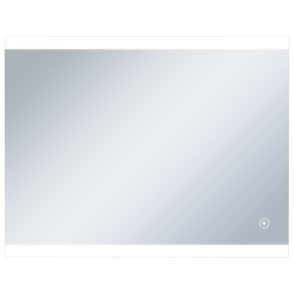 Espelho de parede para banheiro vidaxl com LED e sensor de toque 80x60 cm