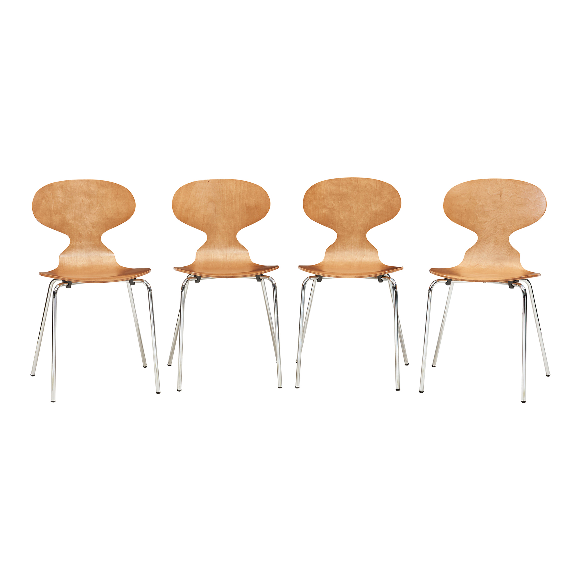 Conjunto de 4 cadeiras de jantar kil 80x47x48cm nogueira/cromo [en.casa]