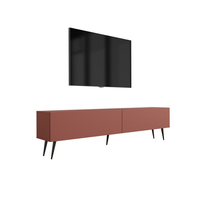 Móvel para tv moderno - vermelho tijolo - painéis - 170x52x32 cm