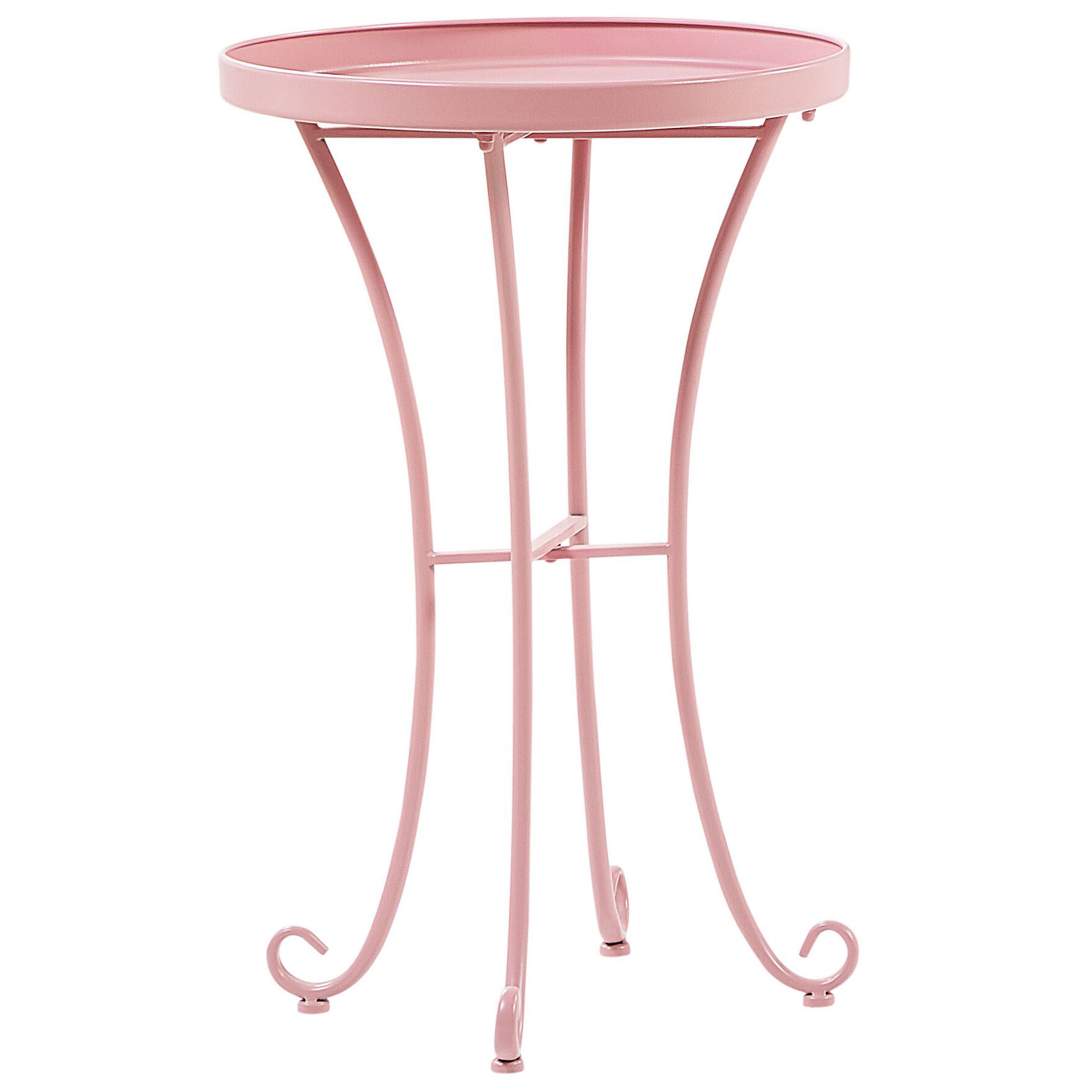 Mesa de apoio de jardim cavinia 40 cm 40 cm metal rosa