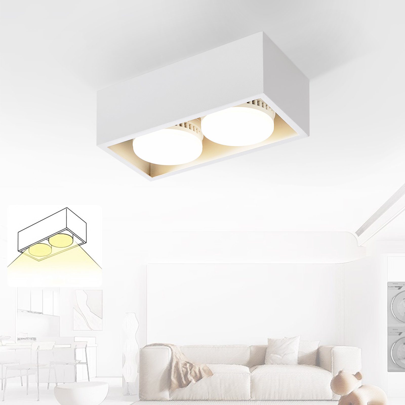Nettlfe luminária de teto LED branco 20x10