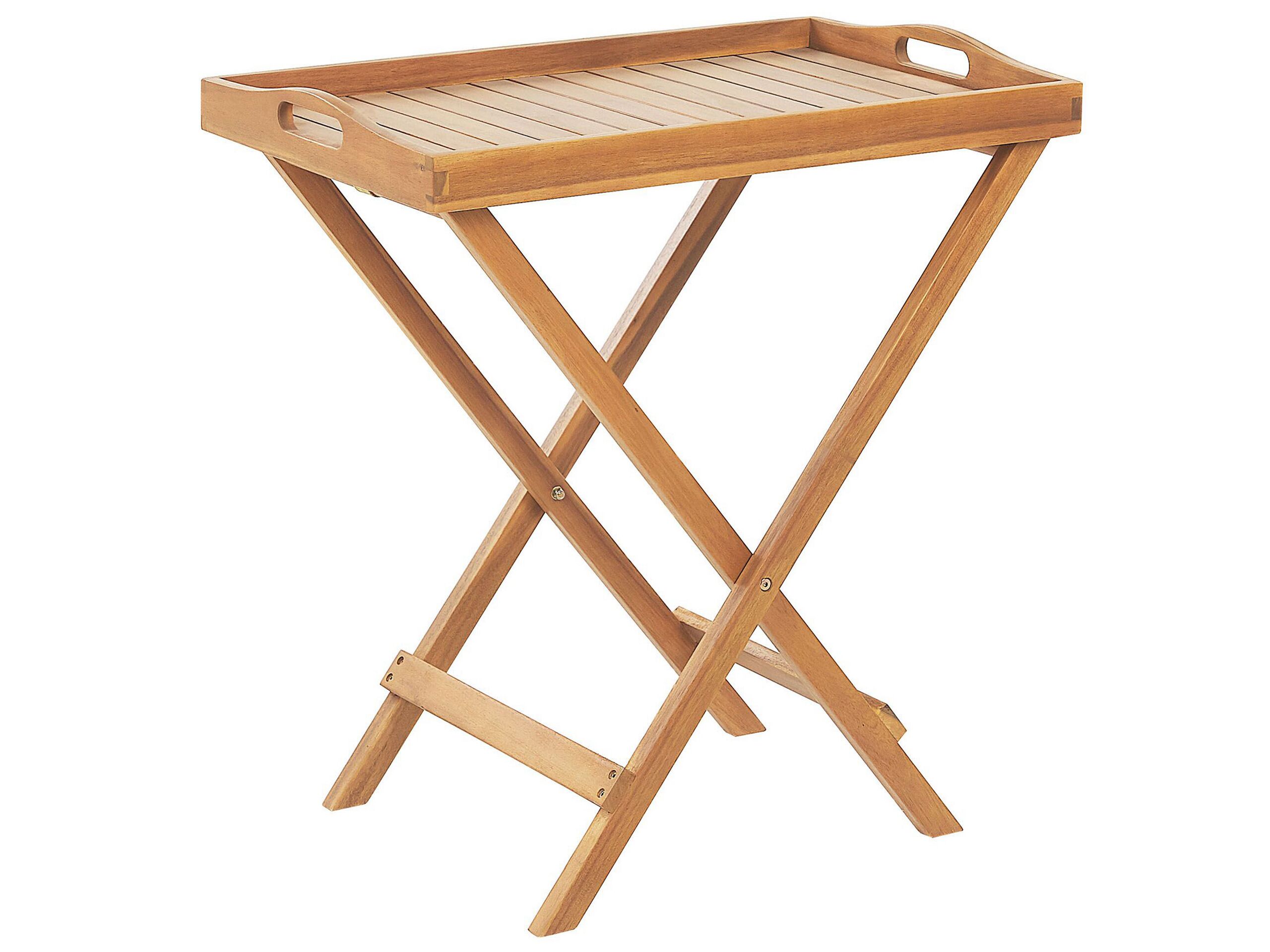 Mesa de apoio de jardim java dobrável madeira de acácia castanho claro