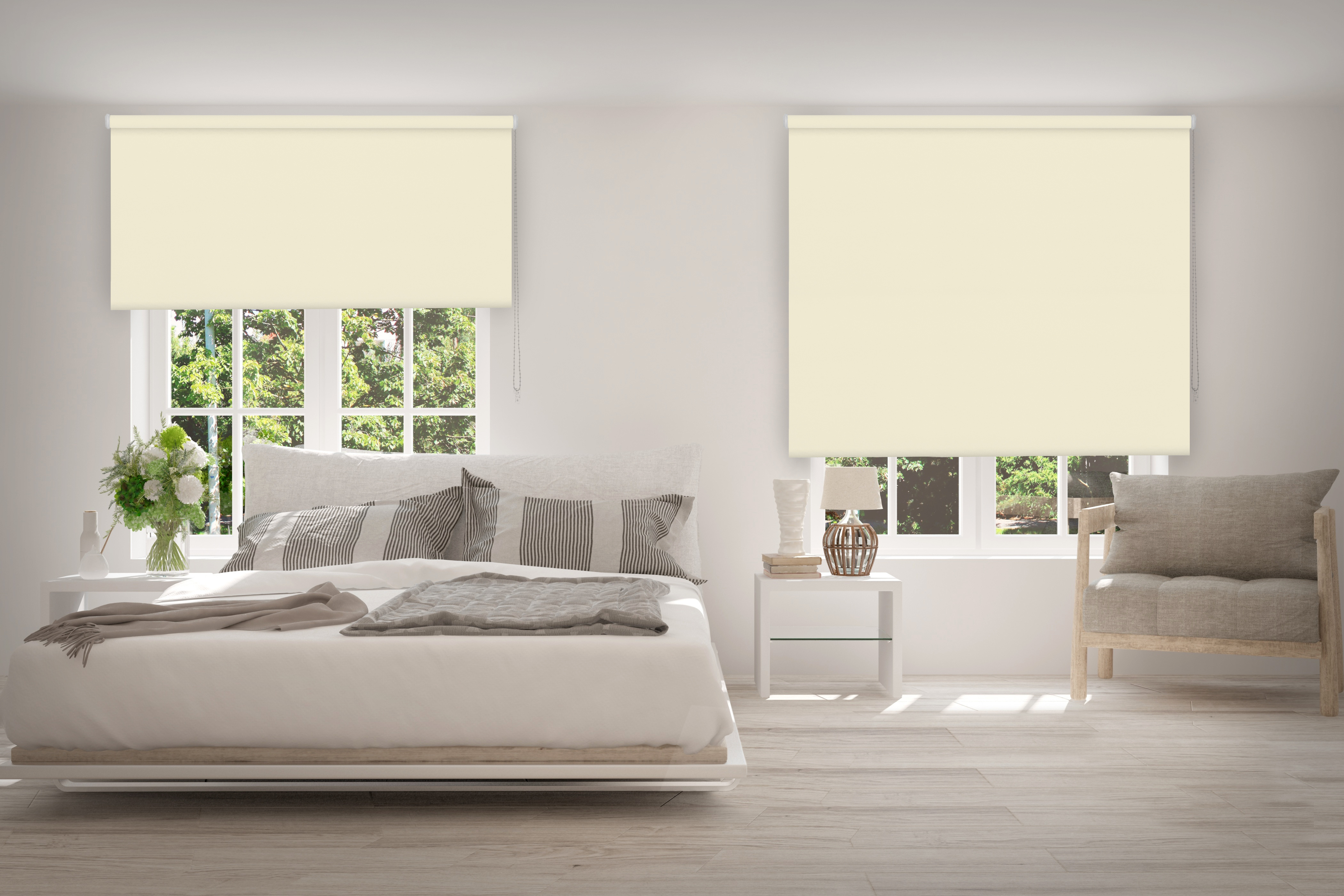 Estore de rolo opaco térmico marfim 220 x 250cm