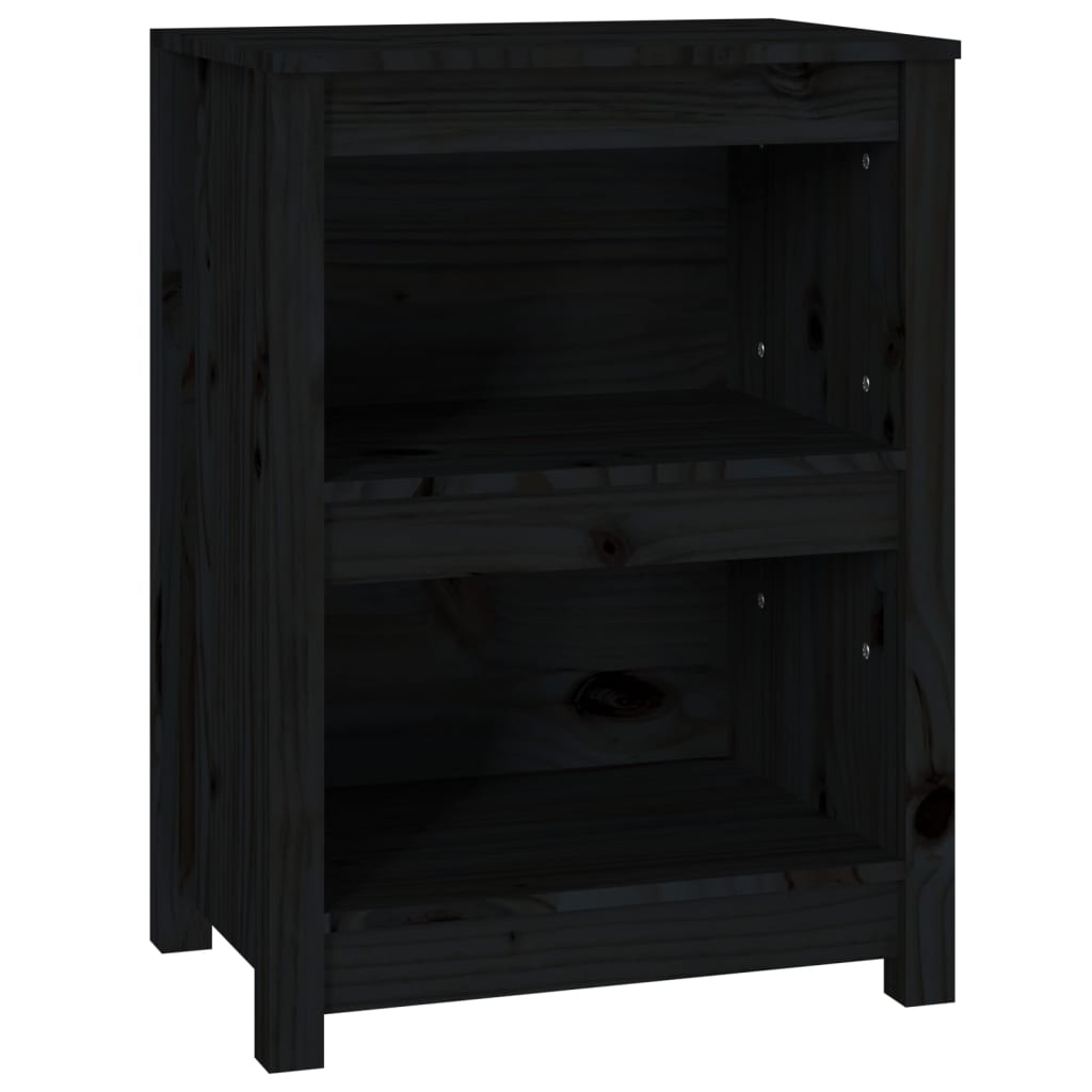 vidaXL estantería madera maciza de pino negra 50x35x68 cm