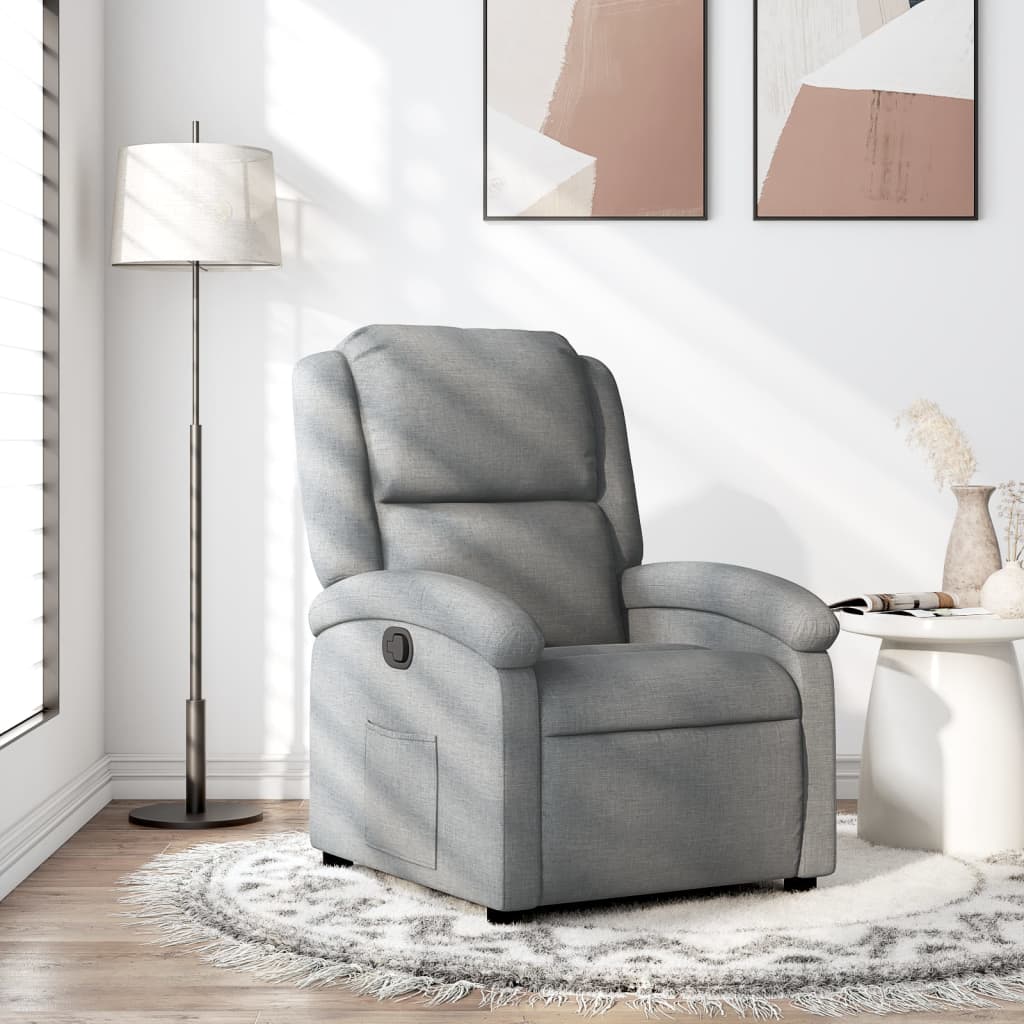 Poltrona reclinável tecido cinzento-claro ewg3068