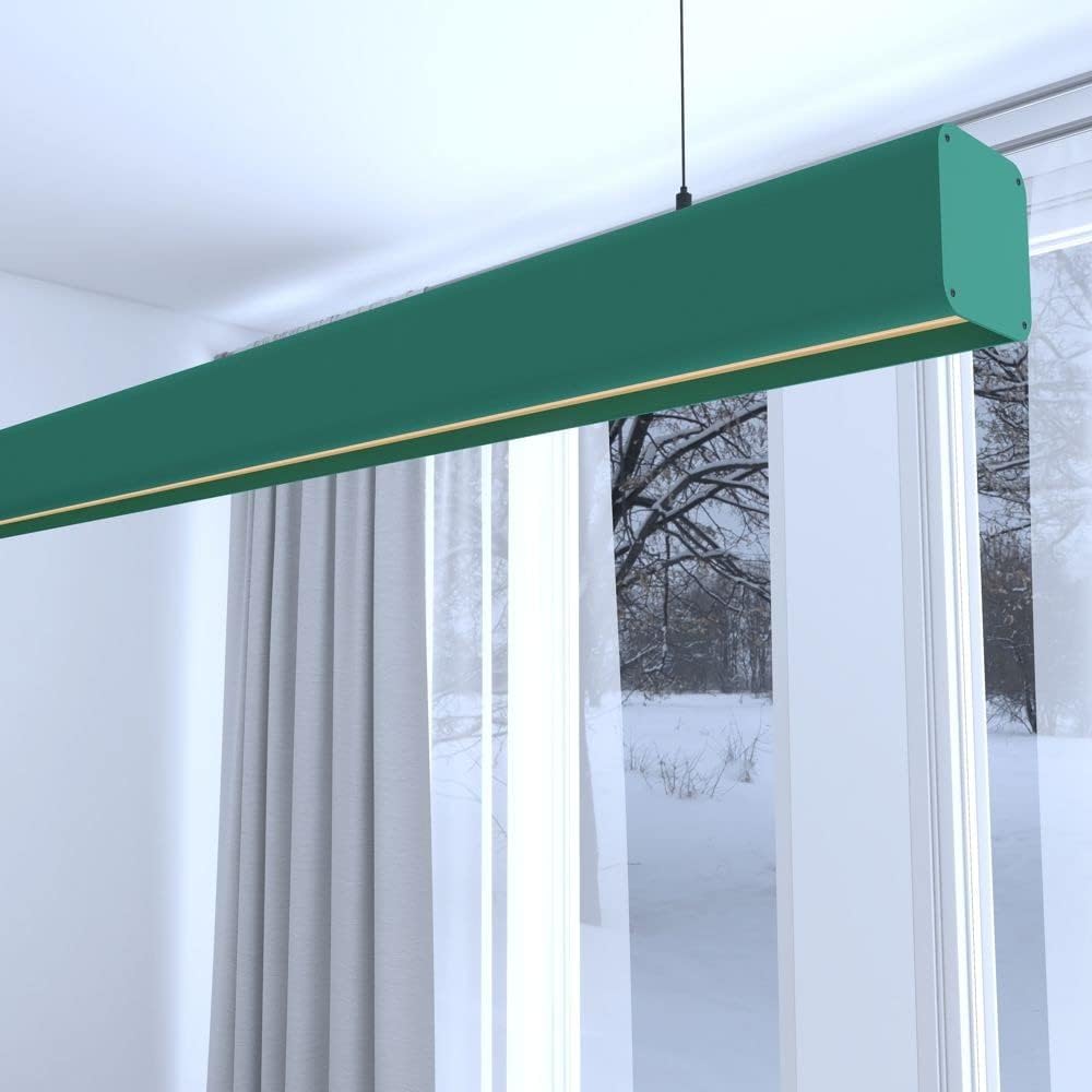 Lâmpada pendente linear verde 0,5m - luz quente 2700k - regulável em altura