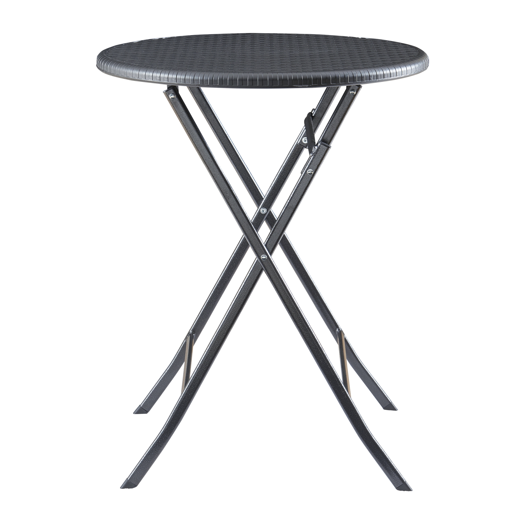 Mesa de exterior dobrável mark metal/plástico ø60x74cm - rattan preto