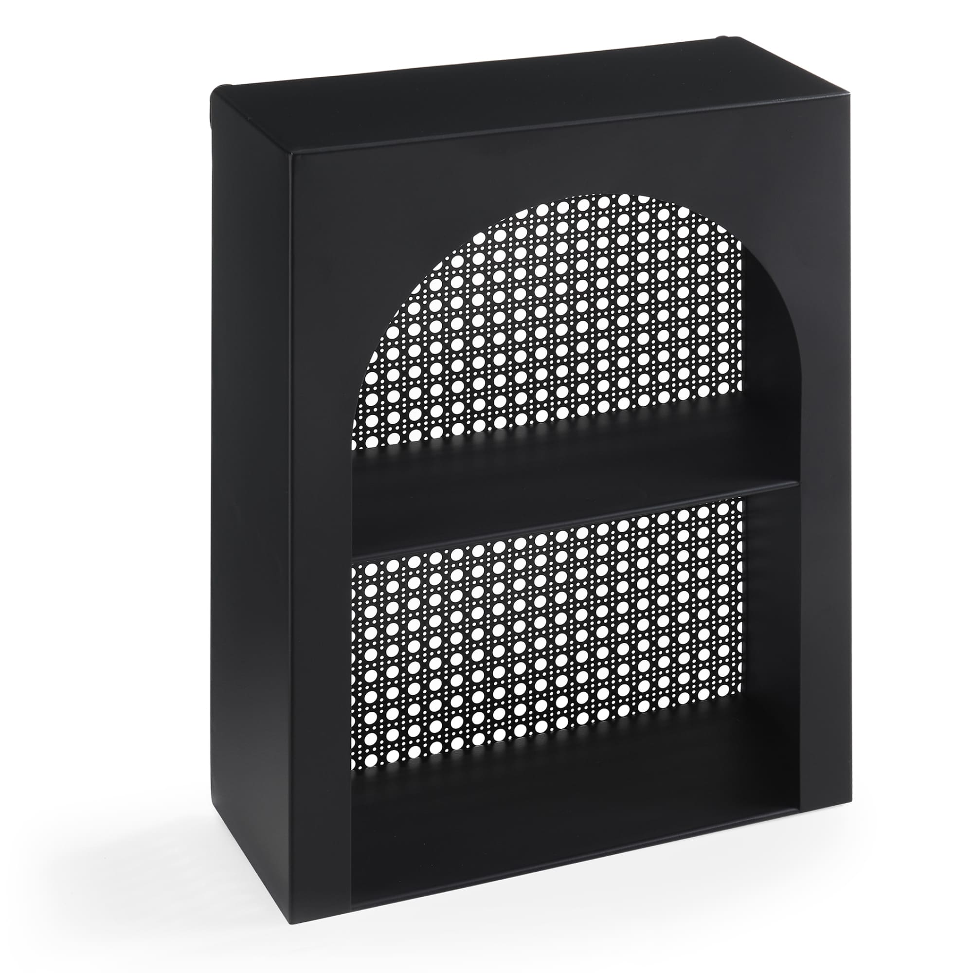 Prateleira de parede jäller metal 40x30x13 cm preto [en.casa]