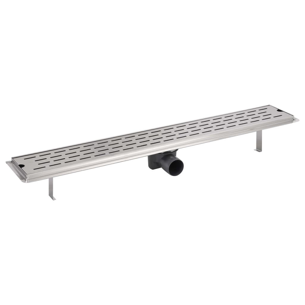 vidaXL ralo de chuveiro linear 830x140 mm aço inoxidável