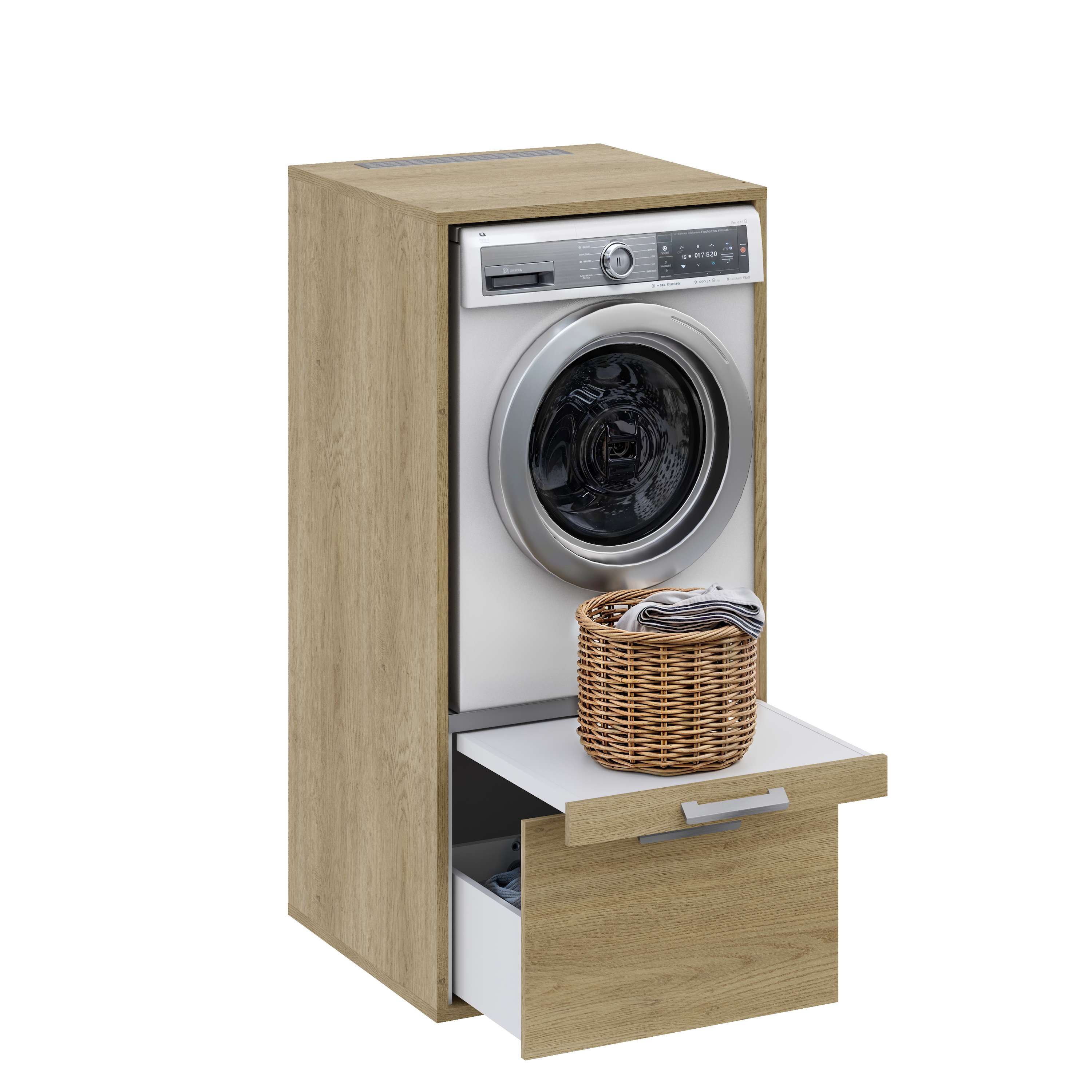 Armário para máquina de lavar roupa t-bath 67,2x144cm carvalho