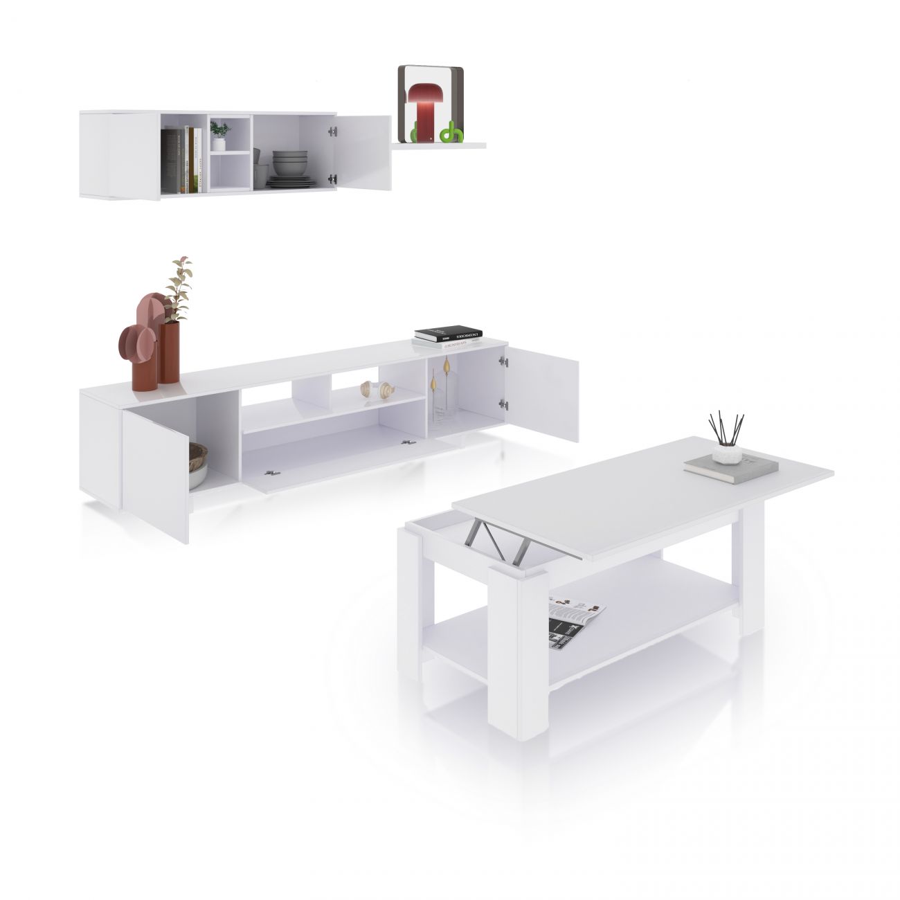 Conjunto de sala de estar com mesa de centro kenzo plus v1